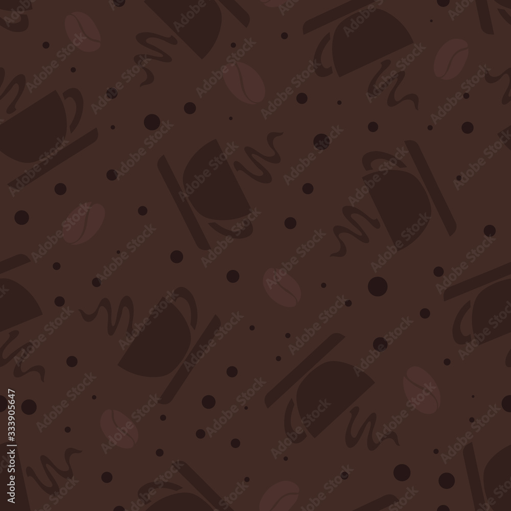 Obraz premium Hot Coffee Cup and Saucer Vector Seamless Pattern