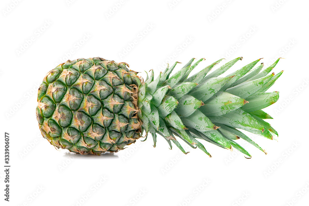 single whole pineapple an isolated on white background single whole pineapple an isolated on white background