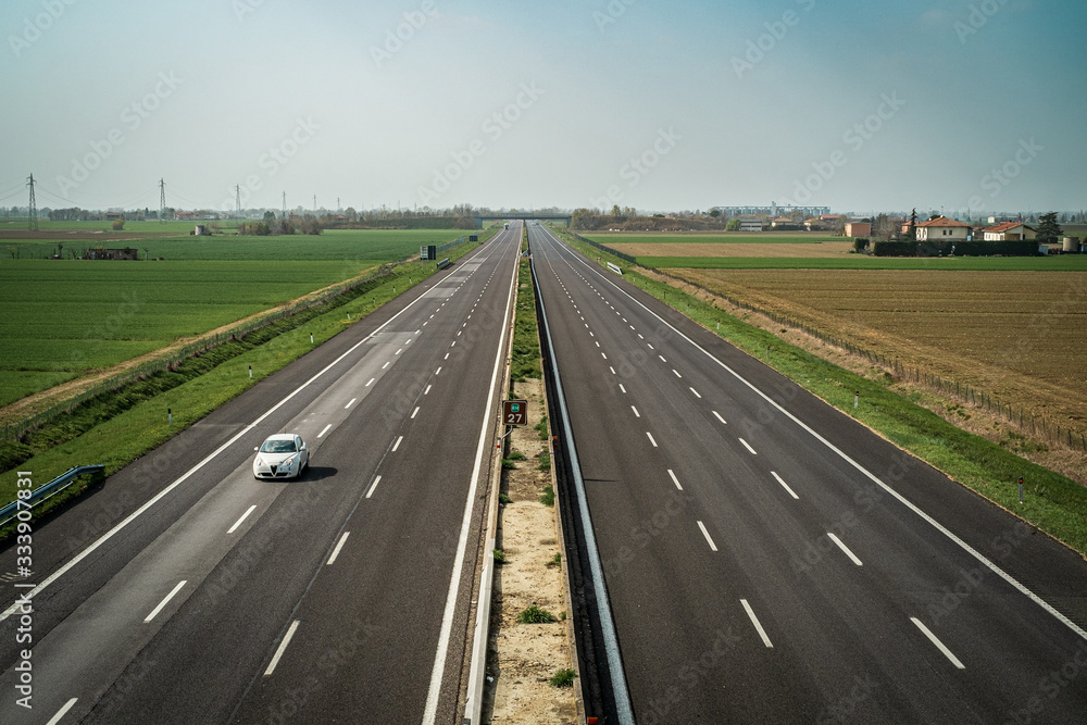 03/28/2020 - 3 pm. North Italy, Bologna province: A14 highway at time of the pandemic prevention