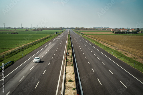 03/28/2020 - 3 pm. North Italy, Bologna province: A14 highway at time of the pandemic prevention