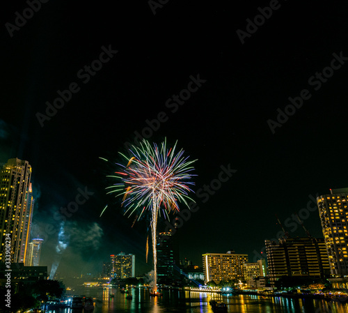 Festival fire work and light colorful © Phafan