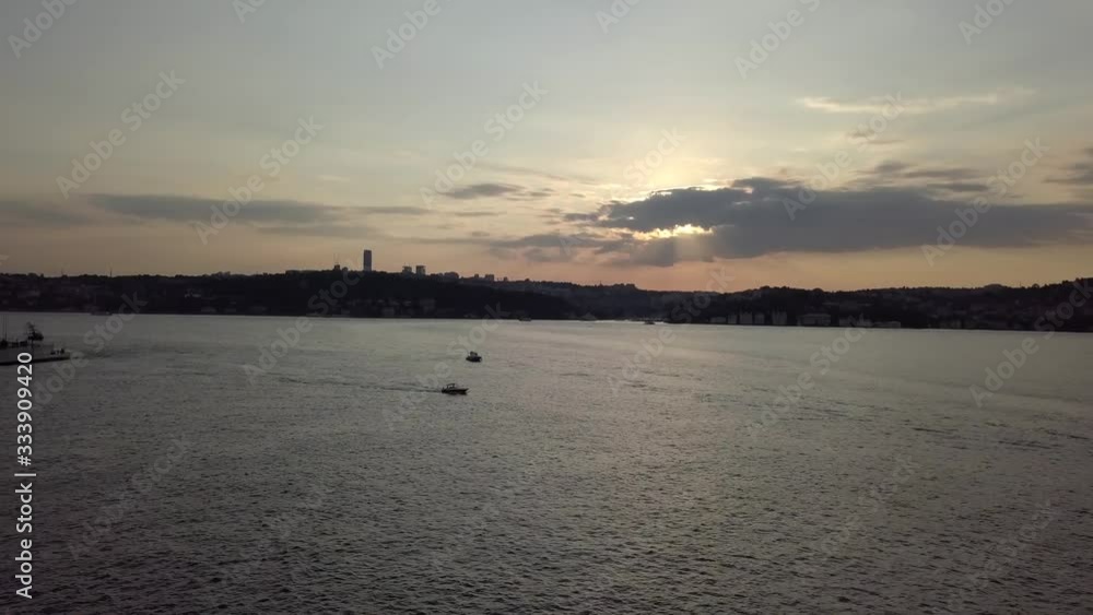 Aerial view of sunset at Istanbul Bosphorus Aerial view of sunset at Istanbul Bosphorus