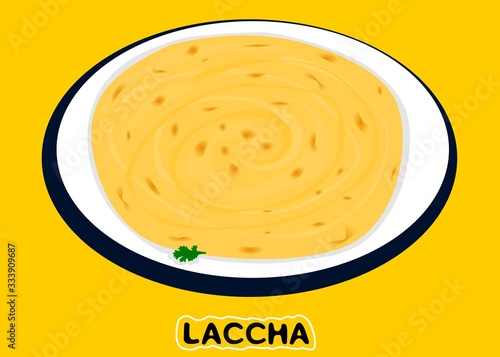 Laccha Roti indian Chapati or Bread Vector
