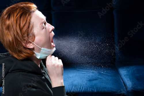 Influenza, cold, coronavirus. Infection through an airborne droplet.