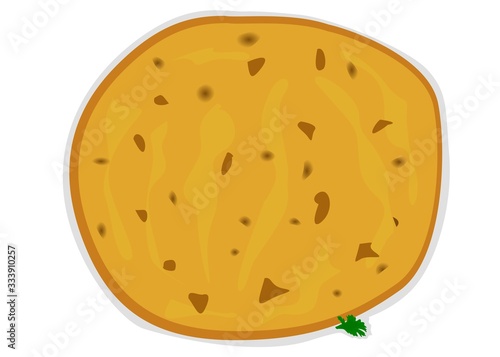 Missi Roti indian Chapati or Bread Vector