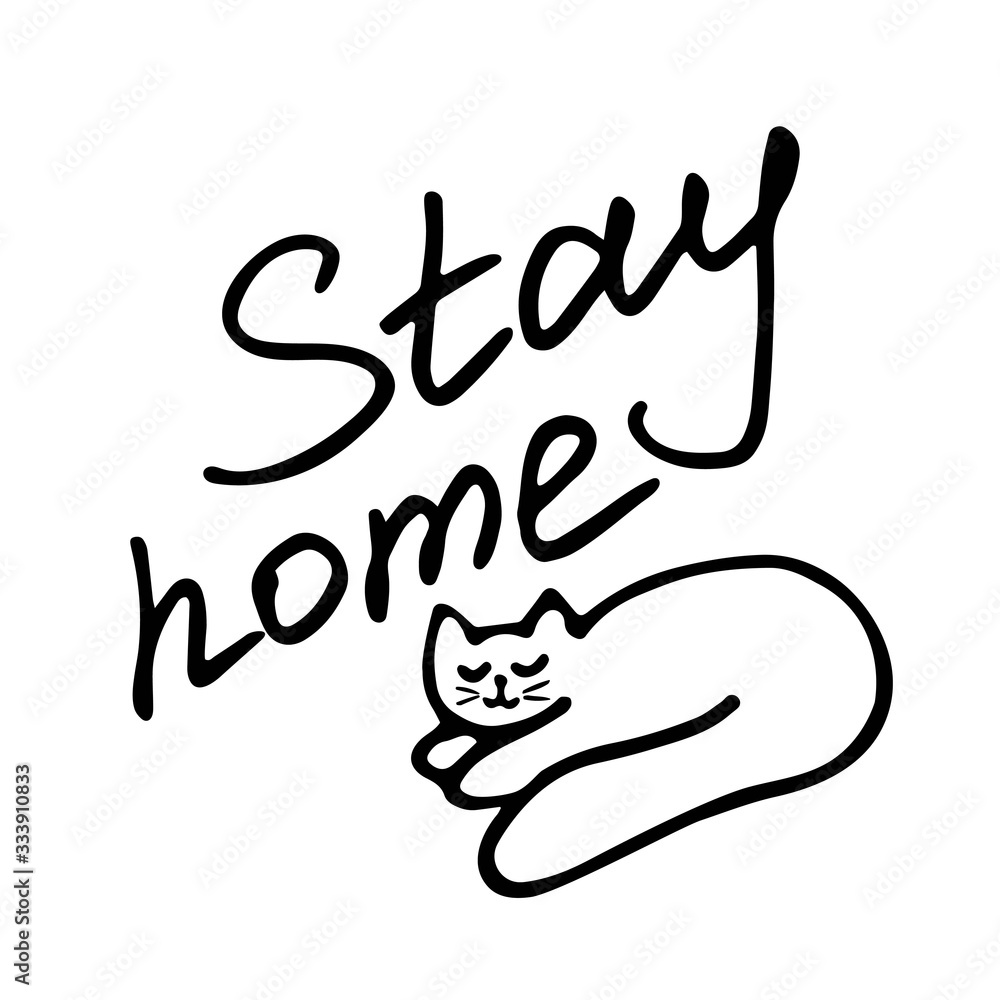 Stay Home inscription. Corona virus concept. Quarantine illustration. Stay Home inscription. Corona virus concept. Quarantine illustration.