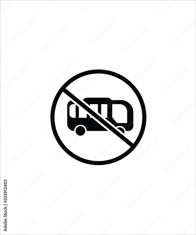 no bus flat icon,vector best illustration design icon. no bus flat icon,vector best illustration design icon.