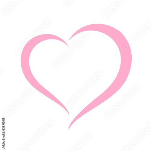 heart shape pastel pink isolated on white background, heart-shaped flat icon symbol, pink heart shape for decoration valentine's card, heart shape for logo graphic design
