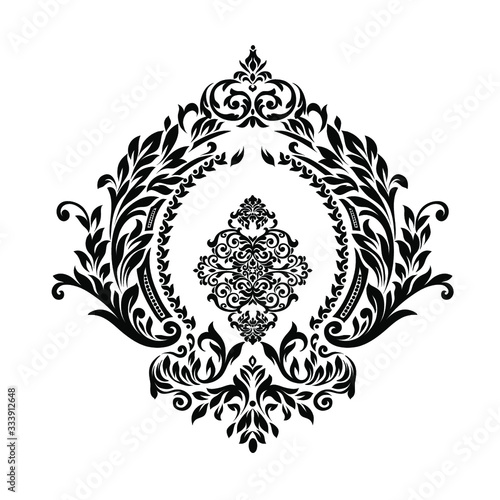 Oriental vector damask patterns for greeting cards and wedding invitations.