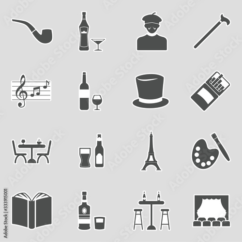 Bohemian Icons. Sticker Design. Vector Illustration.