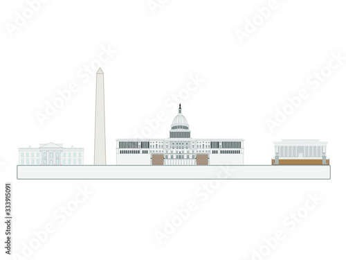 washington dc city skyline in united states