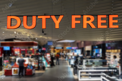 Duty Free shopping, Abstract blur shopping mall and department store at an Airport.