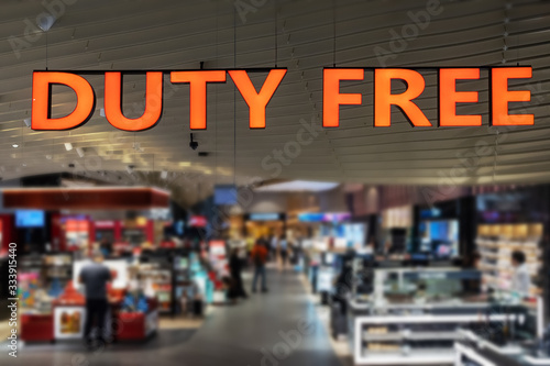 Bilde på lerret Duty Free shopping, Abstract blur shopping mall and department store at an Airport
