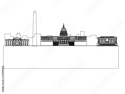 washington dc city skyline in united states