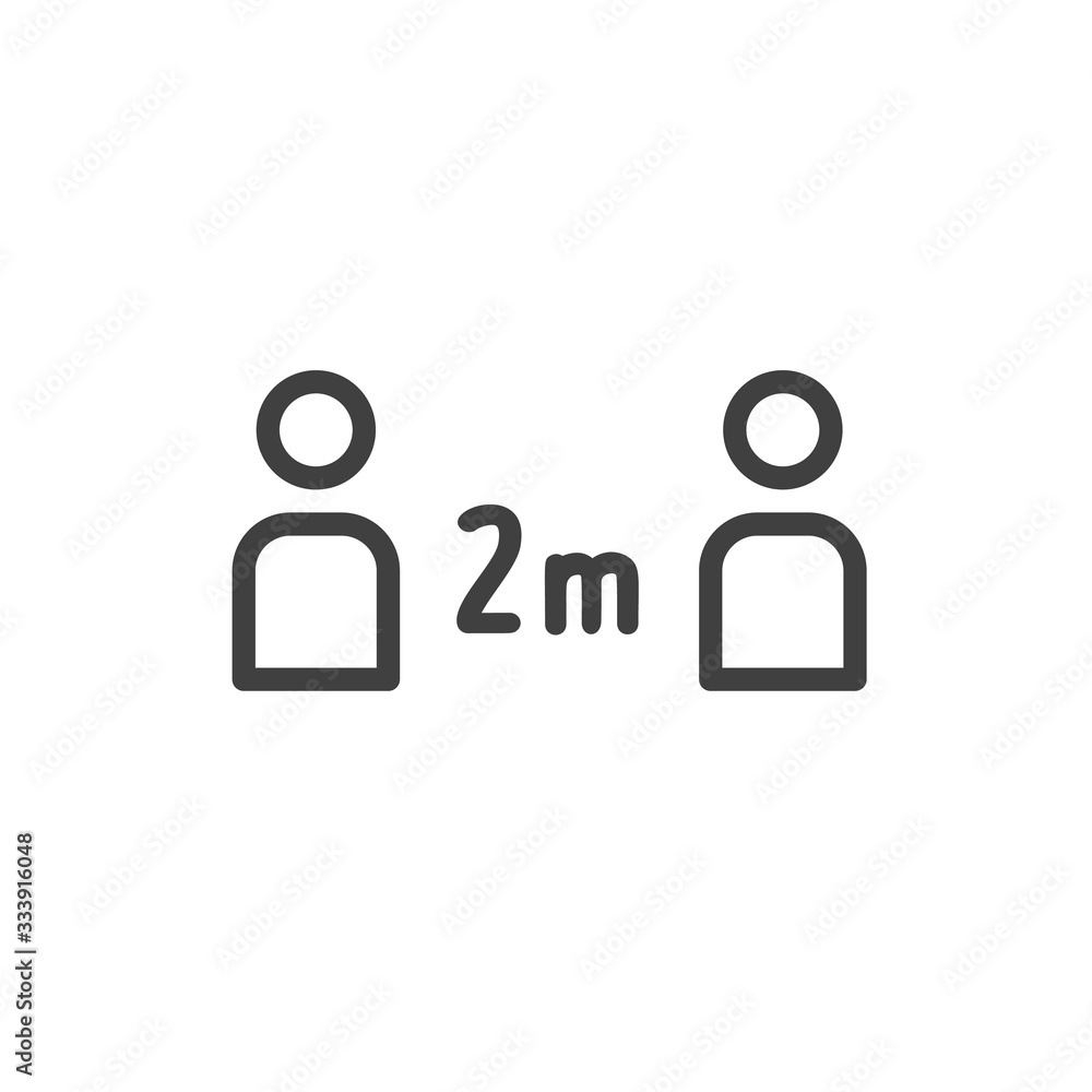 Social Distance Icon - Covid-19 Protection Distance Social Distance Icon - Covid-19 Protection Distance