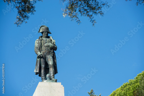 Ajaccio  Corsica   France.03 10 2015.Statue of Napoleon Bonaparte as first imperator of France  Ajaccio  Corsica