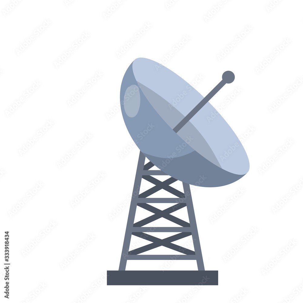 Antenna for receiving radio and television signals. Radar tower. Metal