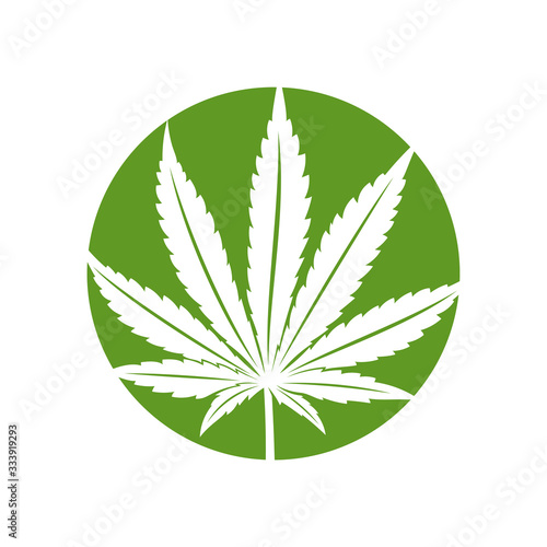 Cannabis leaf logo design vector template. Creative Cannabis on white background