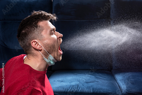 Принти на полотні man is coughing