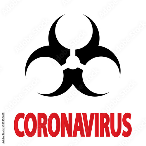 Coronavirus 2019-nCoV. Corona virus icon. Black on white background isolated. China pathogen respiratory infection (asian flu outbreak). influenza pandemic. virion of Corona-virus. Vector