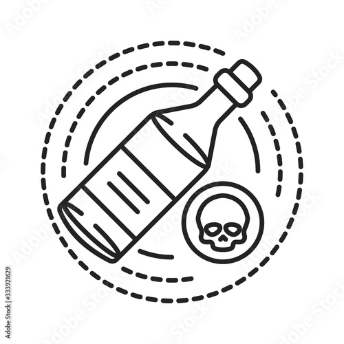 Alcohol addiction black line icon. Alcoholism refers to the physical or emotional dependence on alcohol. Pictogram for web page, mobile app, promo. UI UX GUI design element. Editable stroke.