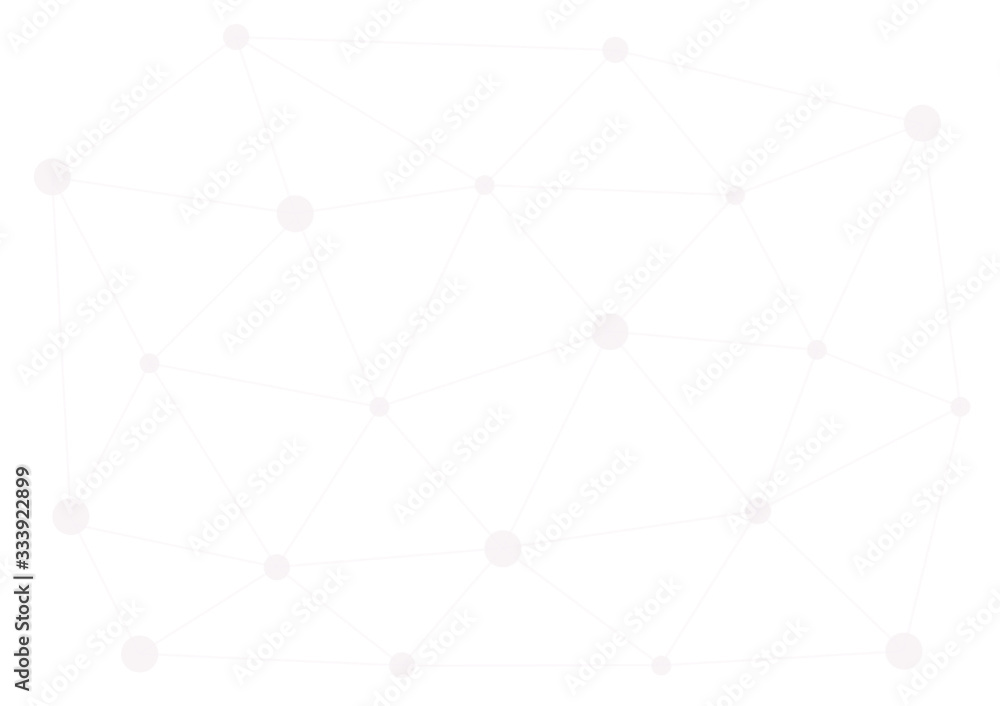 Abstract polygonal connecting dots and lines in soft gray color on white background. Connection science, digital network, big data cloud and technology background. Abstract polygonal connecting dots and lines in soft gray color on white background. Connection science, digital network, big data cloud and technology background.