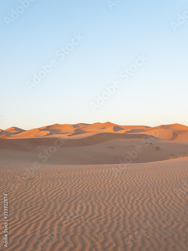 Sand dunes in Dubai sunset
