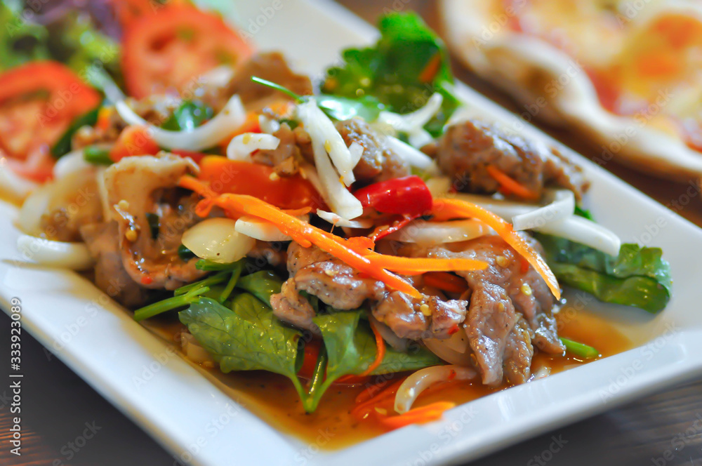 spicy salad or pork salad spicy salad or pork salad