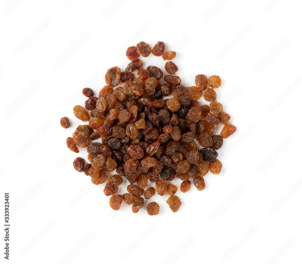 Heap of Dark Brown Sweet Raisins, Dried Grapes Pile Heap of Dark Brown Sweet Raisins, Dried Grapes Pile
