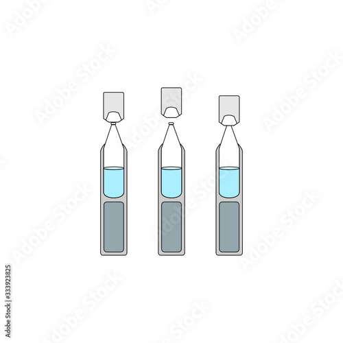 artificial tear lubricant eye drop container vector  (three steps to use)