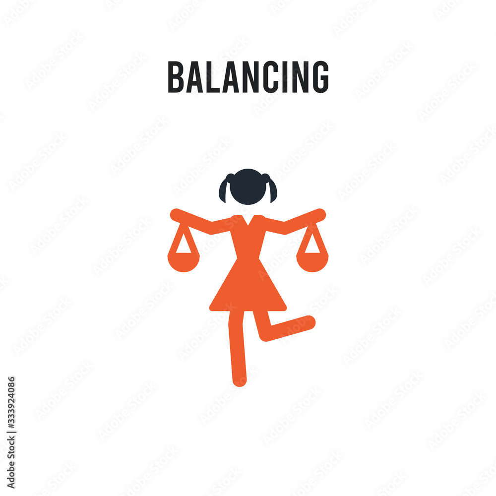 Balancing vector icon on white background. Red and black colored Balancing icon. Simple element illustration sign symbol EPS Balancing vector icon on white background. Red and black colored Balancing icon. Simple element illustration sign symbol EPS