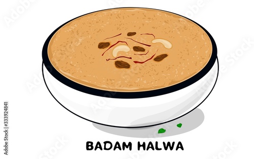 Badam halwa indian Rajasthani Food Vector