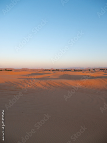 Sand dunes in Dubai sunset