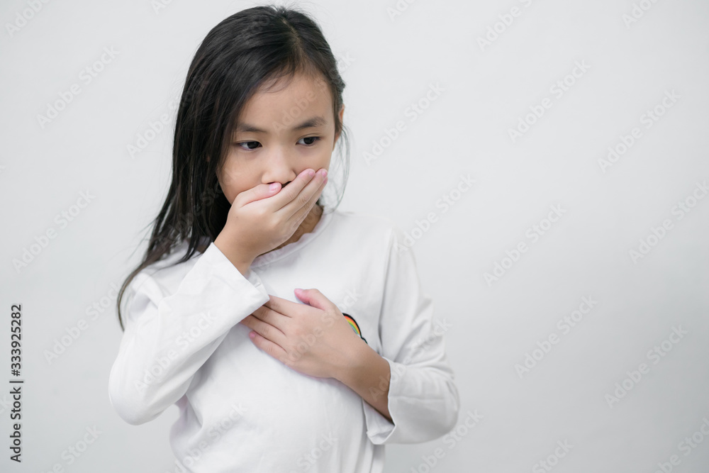 Coronavirus Covid-19 virus and Air pollution pm2.5.Asian child girl sick from virus coronavirus covid 19 outbreak. Coronavirus Covid-19 virus and Air pollution pm2.5.Asian child girl sick from virus coronavirus covid 19 outbreak.