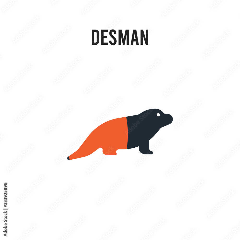 Obraz premium Desman vector icon on white background. Red and black colored Desman icon. Simple element illustration sign symbol EPS