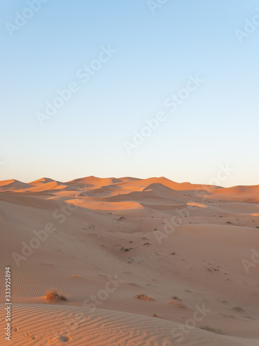 Sand dunes in Dubai sunset