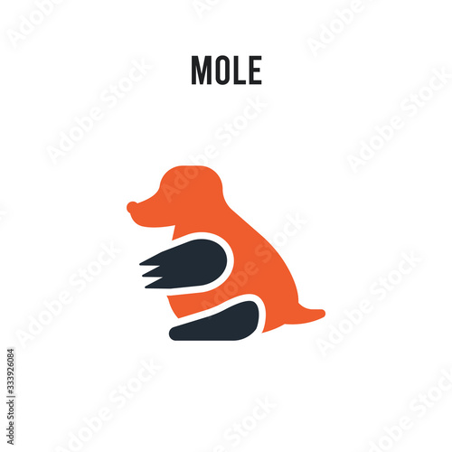 Mole vector icon on white background. Red and black colored Mole icon. Simple element illustration sign symbol EPS