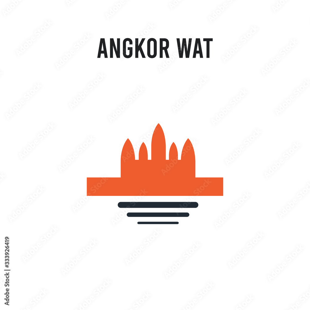 Angkor wat vector icon on white background. Red and black colored Angkor wat icon. Simple element illustration sign symbol EPS Angkor wat vector icon on white background. Red and black colored Angkor wat icon. Simple element illustration sign symbol EPS