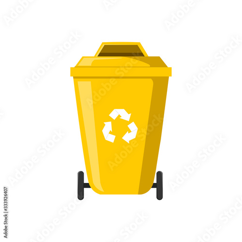 trash recycle bin container for garbage illustration design elements. flat icon