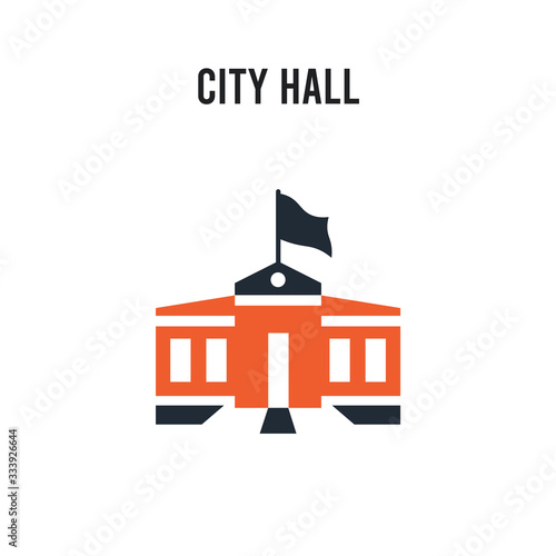 City hall vector icon on white background. Red and black colored City hall icon. Simple element illustration sign symbol EPS