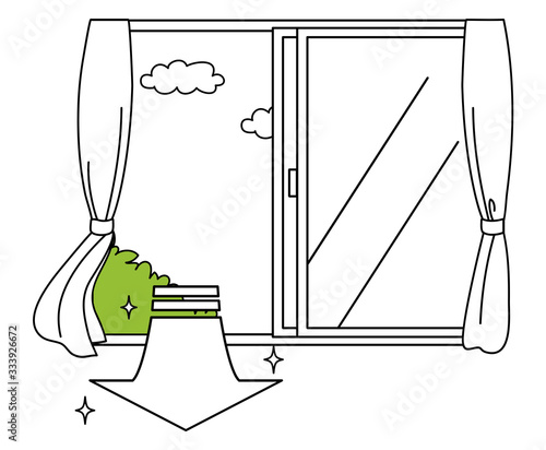 Illustration of a window replacing air.