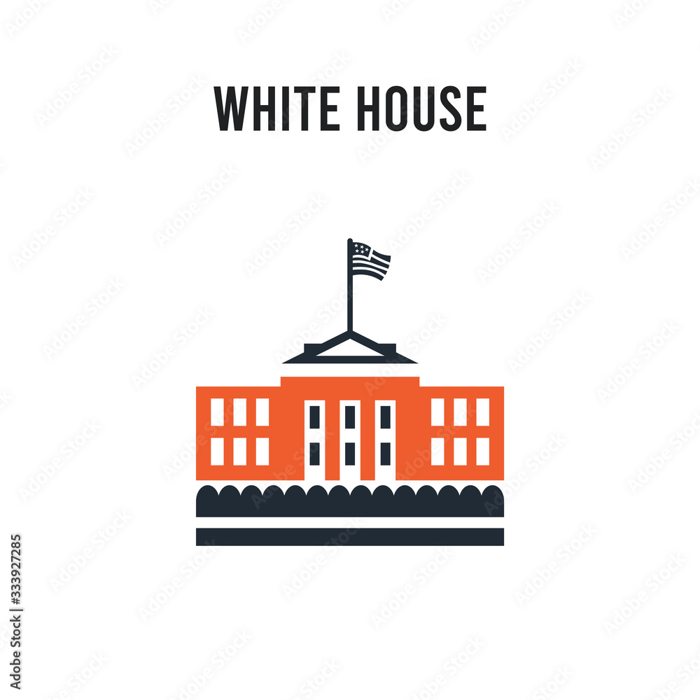 White House vector icon on white background. Red and black colored White House icon. Simple element illustration sign symbol EPS