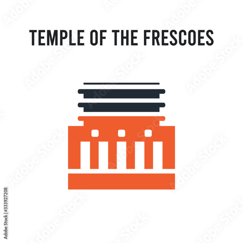 Temple of the frescoes vector icon on white background. Red and black colored Temple of the frescoes icon. Simple element illustration sign symbol EPS