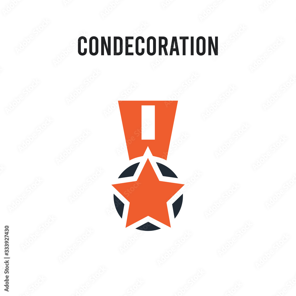 Condecoration vector icon on white background. Red and black colored Condecoration icon. Simple element illustration sign symbol EPS Condecoration vector icon on white background. Red and black colored Condecoration icon. Simple element illustration sign symbol EPS