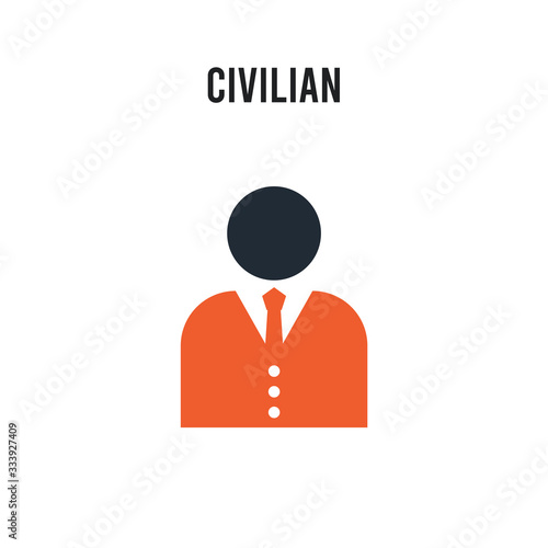 civilian vector icon on white background. Red and black colored civilian icon. Simple element illustration sign symbol EPS