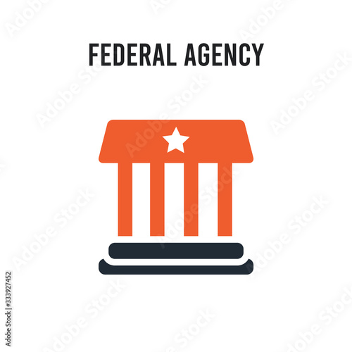 federal agency vector icon on white background. Red and black colored federal agency icon. Simple element illustration sign symbol EPS