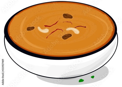 Sooji halwa indian Punjabi food Vector