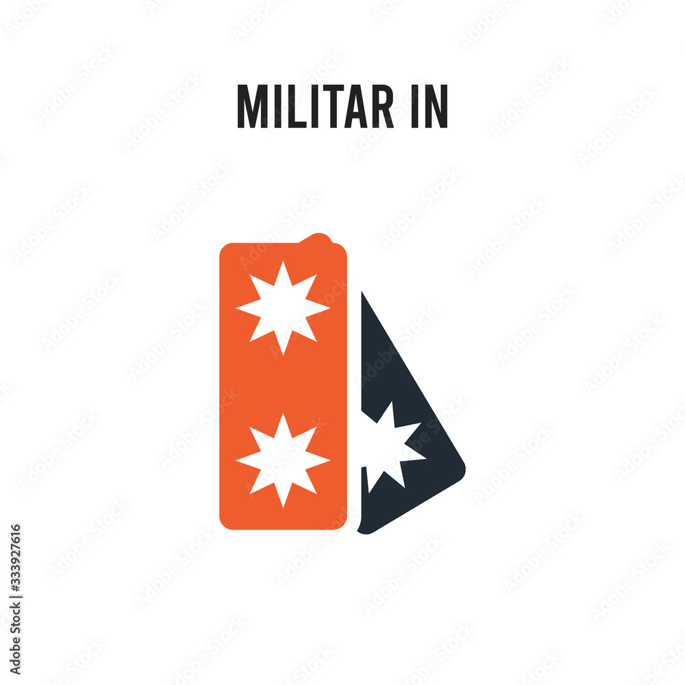 Militar In vector icon on white background. Red and black colored Militar In icon. Simple element illustration sign symbol EPS Militar In vector icon on white background. Red and black colored Militar In icon. Simple element illustration sign symbol EPS