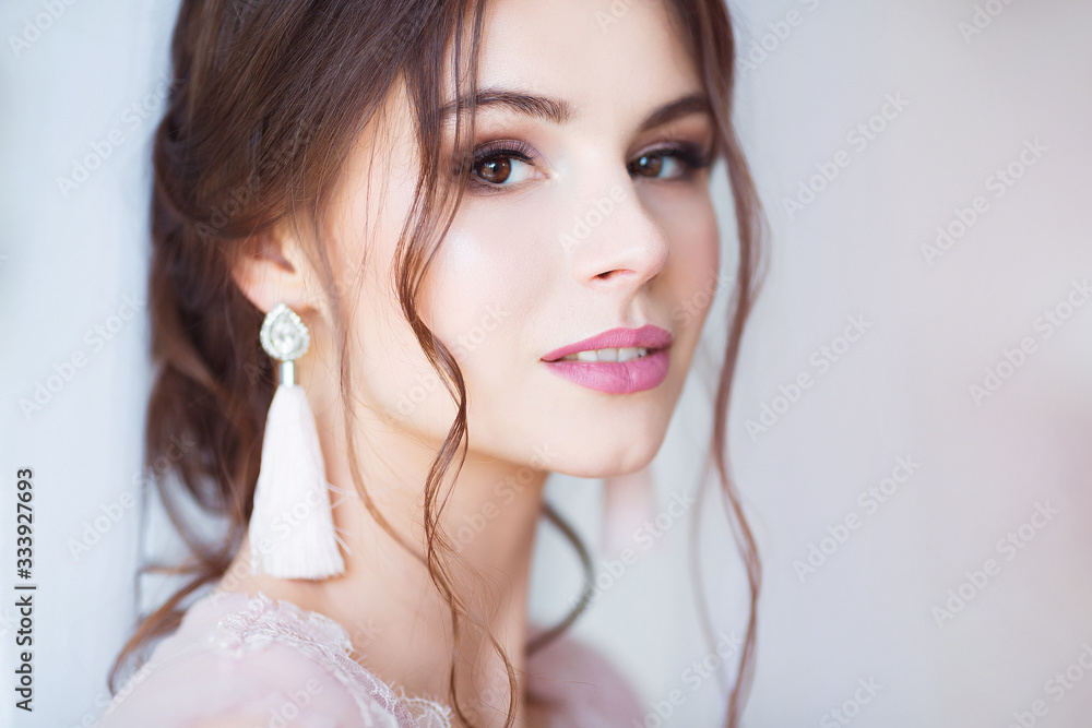 Face and body skin care concept. Young beautiful woman, close-up portrait Face and body skin care concept. Young beautiful woman, close-up portrait