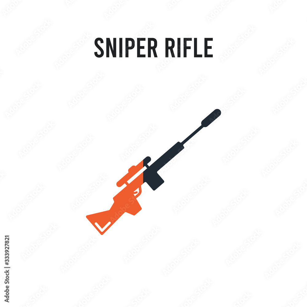 Sniper Rifle vector icon on white background. Red and black colored Sniper Rifle icon. Simple element illustration sign symbol EPS Sniper Rifle vector icon on white background. Red and black colored Sniper Rifle icon. Simple element illustration sign symbol EPS